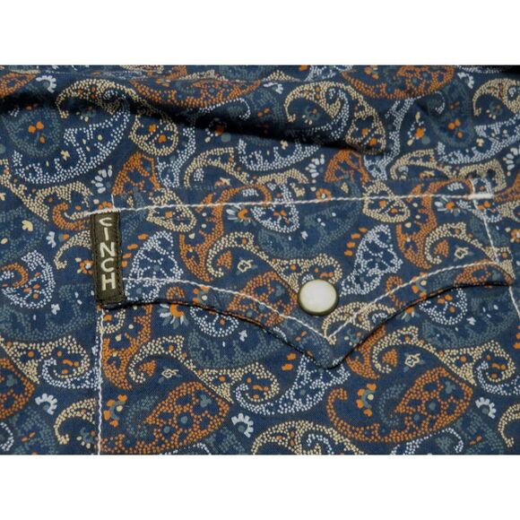 Mens Cinch Western Button‎ Front Shirt Size L Modern Paisley Pearl Snap Rodeo - Picture 9 of 9
